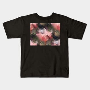 Abstract In Pink, Grey And Green Kids T-Shirt